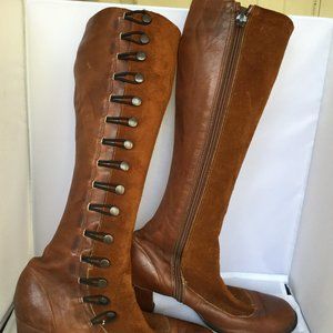 Vintage 1970 Sibica Brown round toe boots